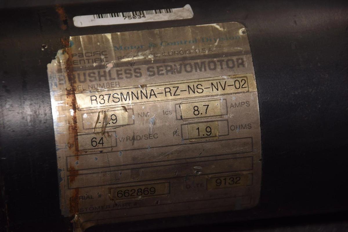 Used PACIFIC SCIENTIFIC R37SMNNA-RZ-NS-NV-02 8.7A 1.9 Ohms BRUSHLESS SERVO MOTOR