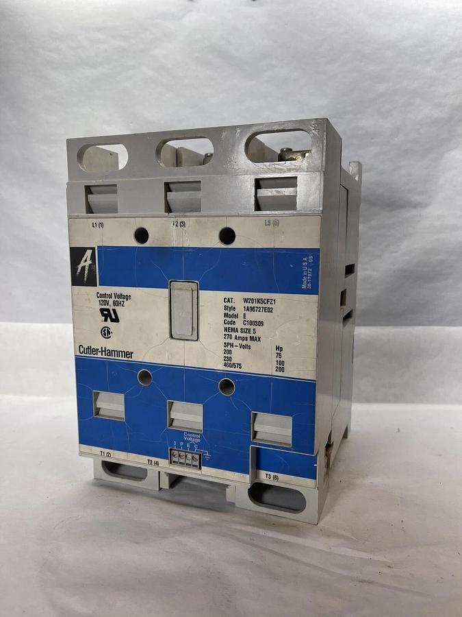 CUTLER HAMMER Advantage W201K5CFZ1  1A96727E02  E, Size Sz 5 270A  Contactor