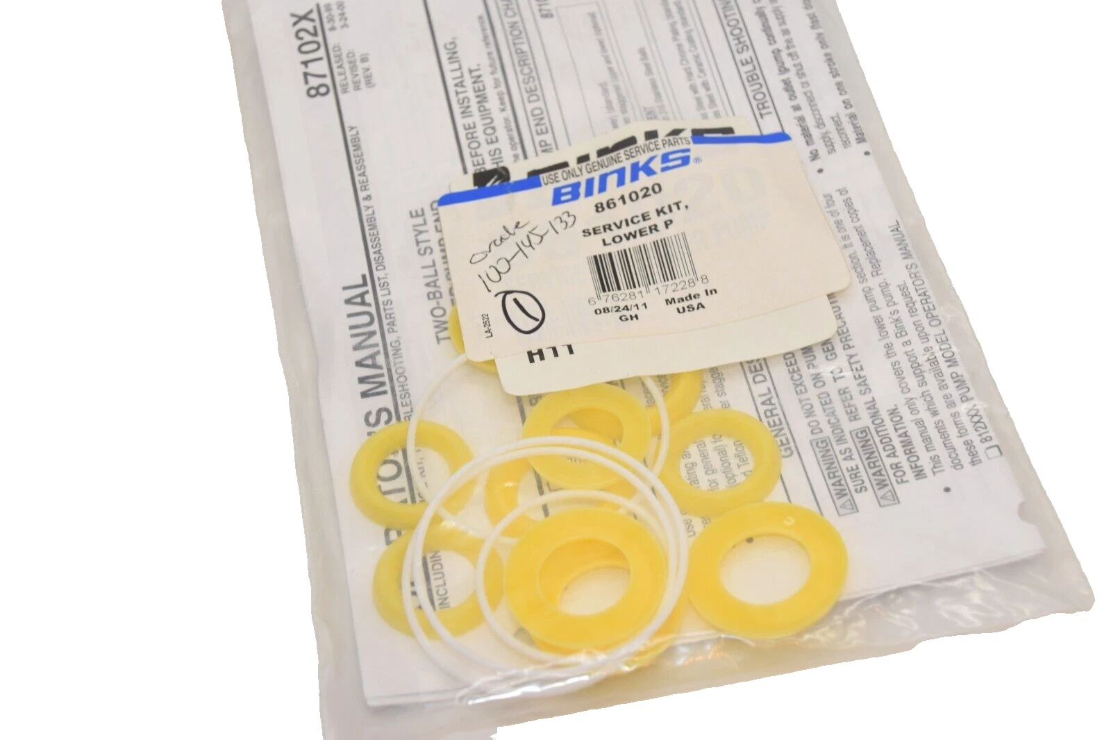 (NEW) BINKS 861020 Service Kit Lower Pump