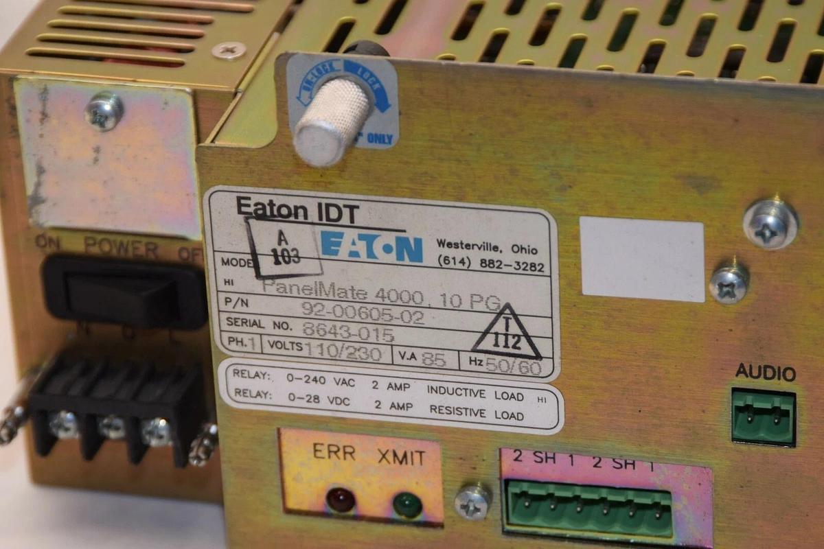 Used Eaton IDT PanelMate 4000 10PG Controller Power Module 92-00605-02 110/230v 1ph