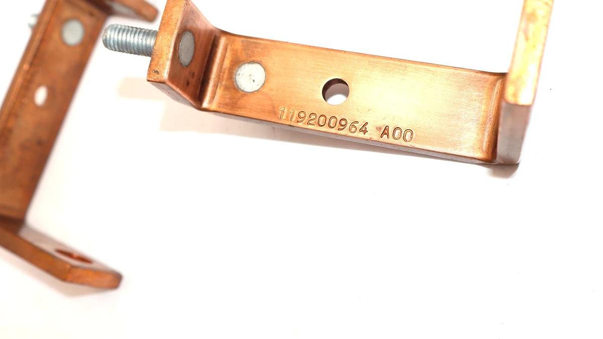 Used 4" x 1" x 1/4" x 2-1/2" x 1" Copper Buss Bar (Lot of 3)