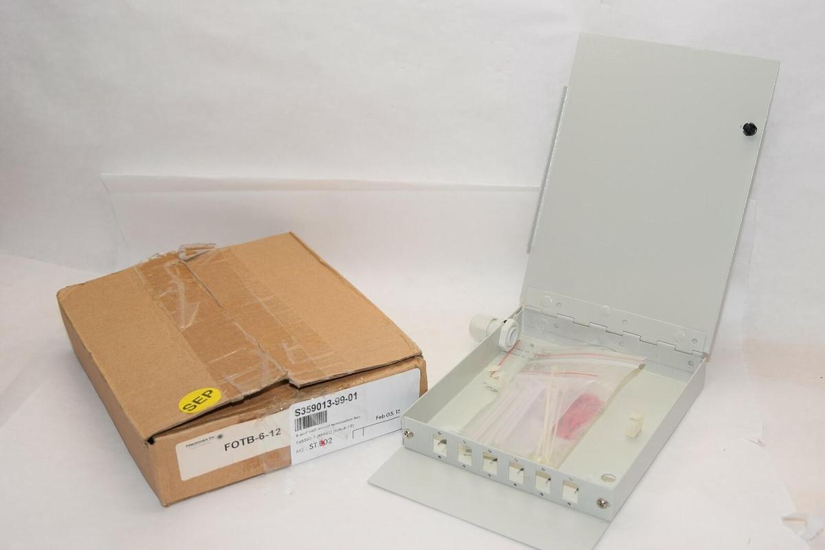 (NEW) FIBERTRONICS FOTB-6-12 FOTB612 6 Port Wall Mount Termination Box