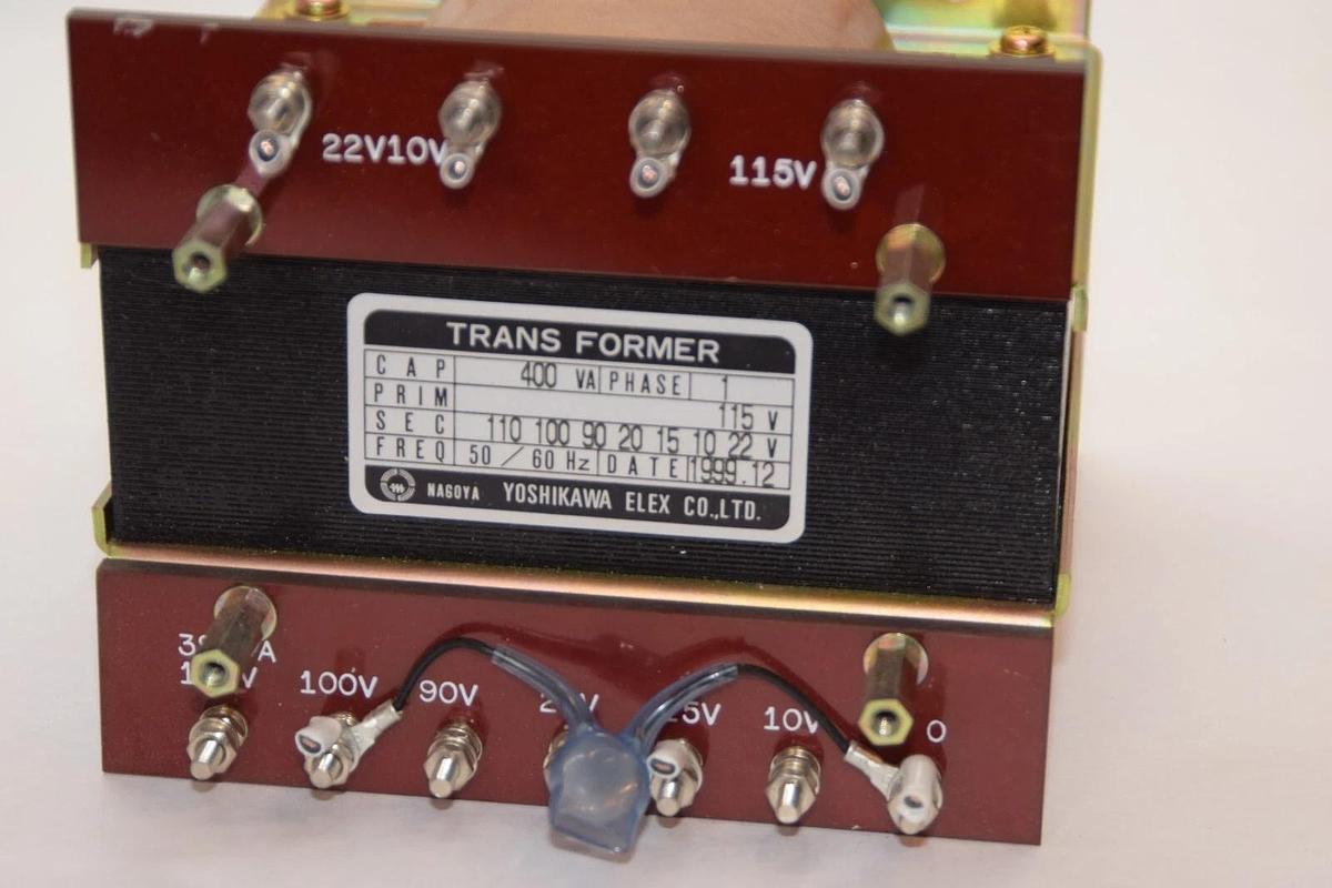 Used YOSHIKAWA 400VA 1 Phase Pri. 115V Sec. 110/100/90/20/15/10/22V Transformer