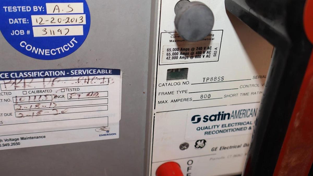 Refurbished GE General Electric Circuit Breaker Power Break 800A Amp TP88SS TR8S800