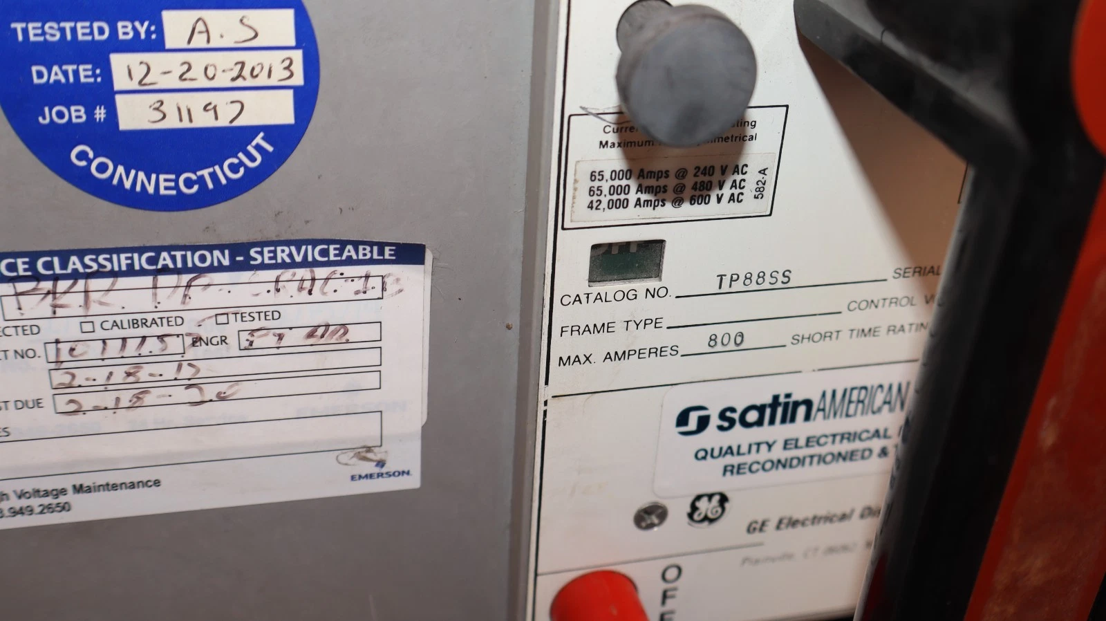 Refurbished GE General Electric Circuit Breaker Power Break 800A Amp TP88SS TS20LSI TR8S800