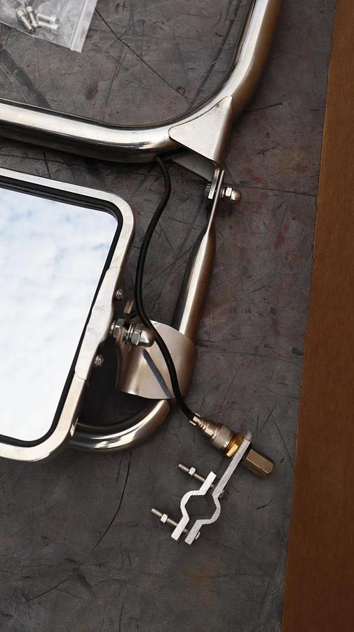 Right Hand Semi Truck Wired Mirror Assembly Cab Door RH Passenger Side (NEW)