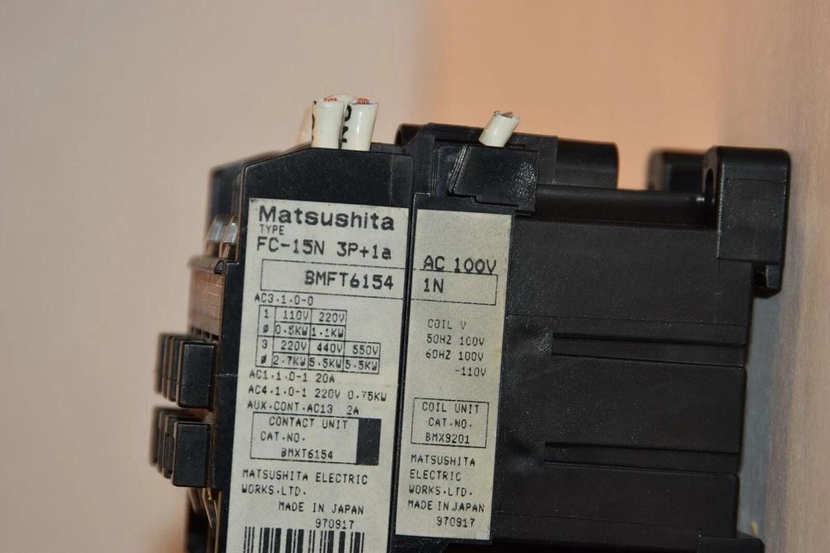 Used MATSUSHITA FC-15N STARTER WITH FT-15N RELAY 2.2A-3.4A 100-110V AC 50/60Hz COIL