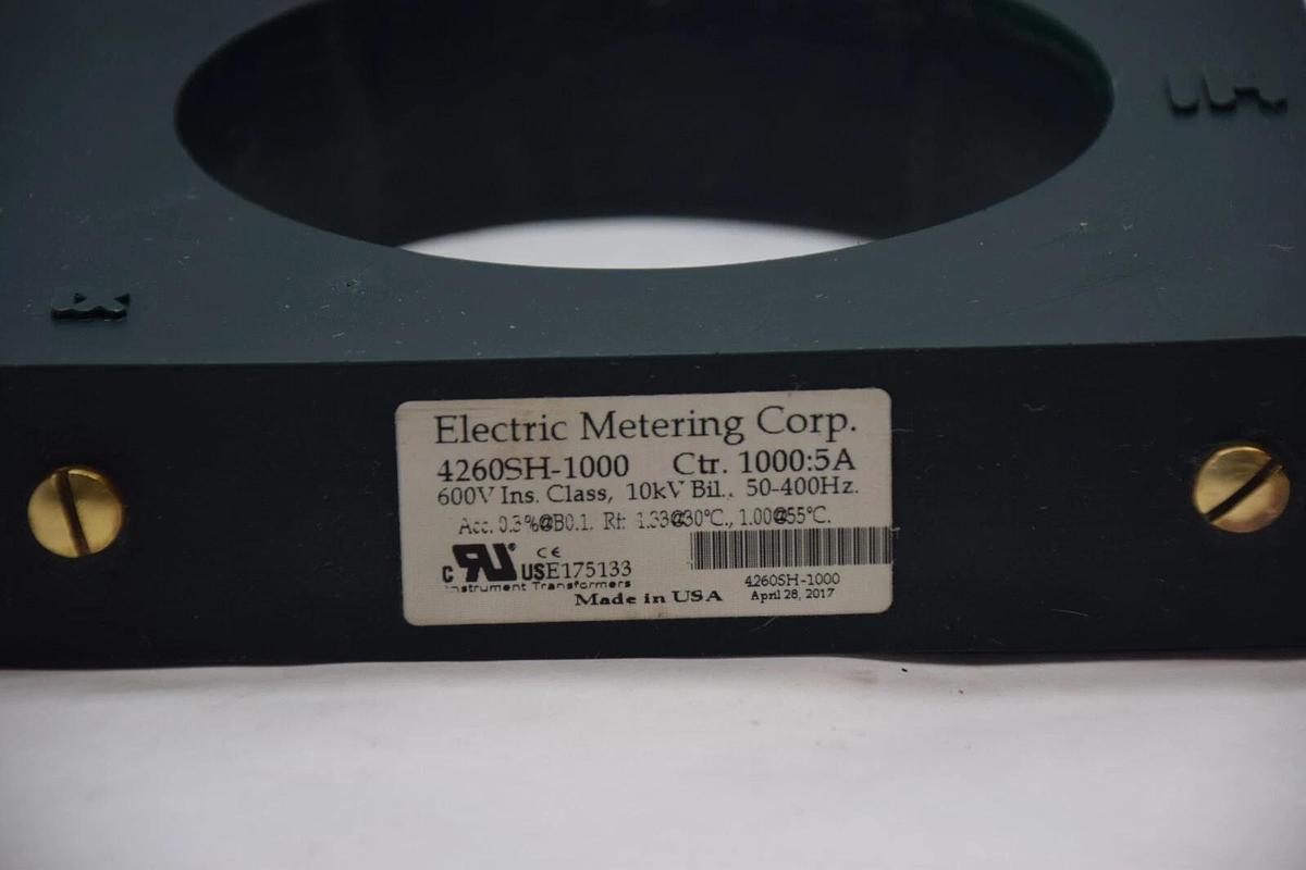 (NEW) ELECTRIC METERING CORP. 4260SH-1000 1000:5A 600V Current Transformer
