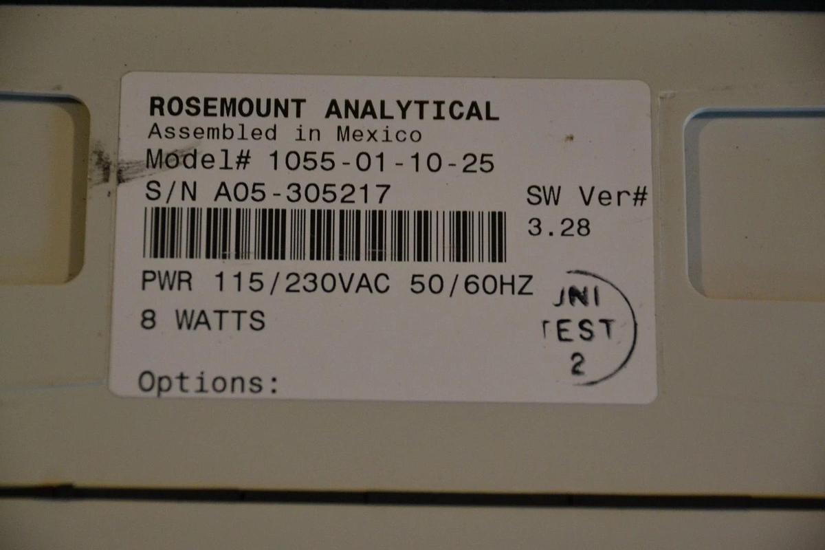 Used ROSEMOUNT ANALYTICAL 1055-01-10-25 105 01 10 25 1055011025 230 VAC 8 WATTS