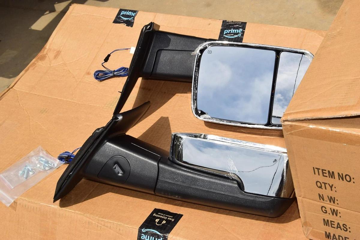 (NEW) MOSTPLUS M91205Y Chrome Power Heated Tow Mirror For 02-08  Dodge Ram