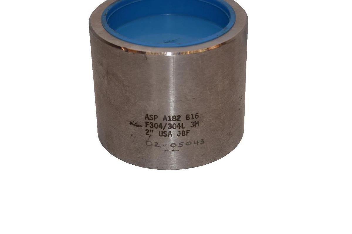 ASP A182 B16 F304/304L 3M 2" Stainless Steel Coupling (New)