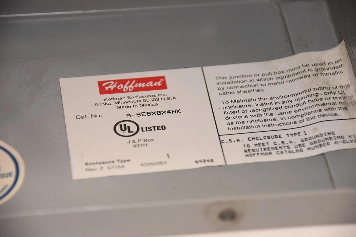 Used HOFFMAN A-SE8X8X4NK 8x8x4 Junction Box Type 1 Enclosure