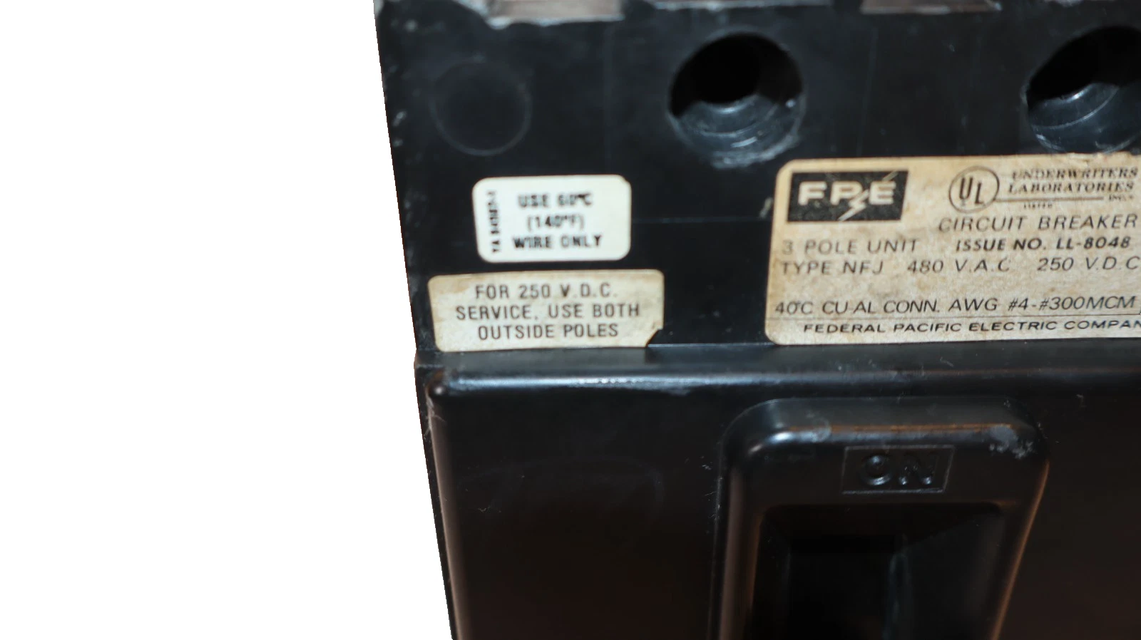 Used FPE Circuit Breaker 90Amp 90A 3-Pole 480v NFJ3090-U 3P
