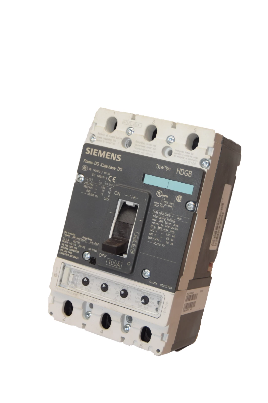 Used SIEMENS 3VL2510-2PE33-0AA0 HDK3T100F 3VL9210-6PE30 100A HDK3T100 100 Amp 100 A