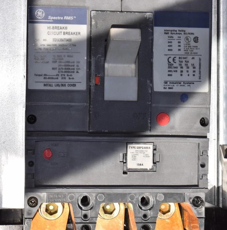 Used General Electric GE A-Series II Panelboard Panel AQF3424JBX 400A 208y/120 3ph 4w