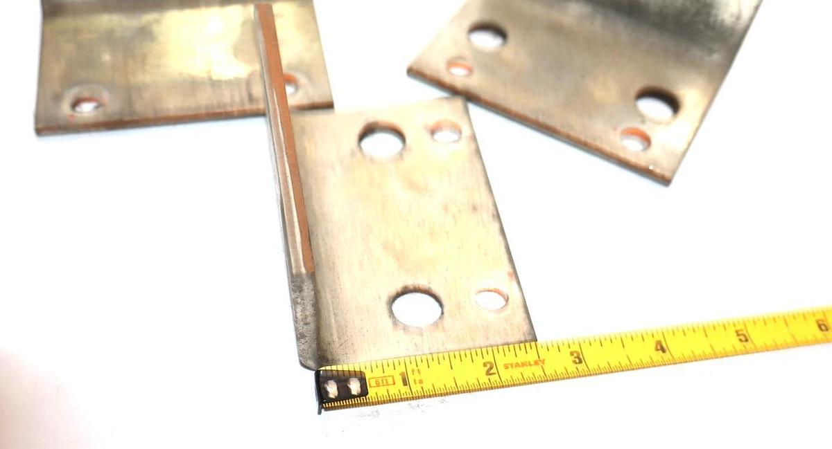 Used 4" x 2-1/2" x 2" x 1/4" Copper Buss Bar Plate (Lot of 3)