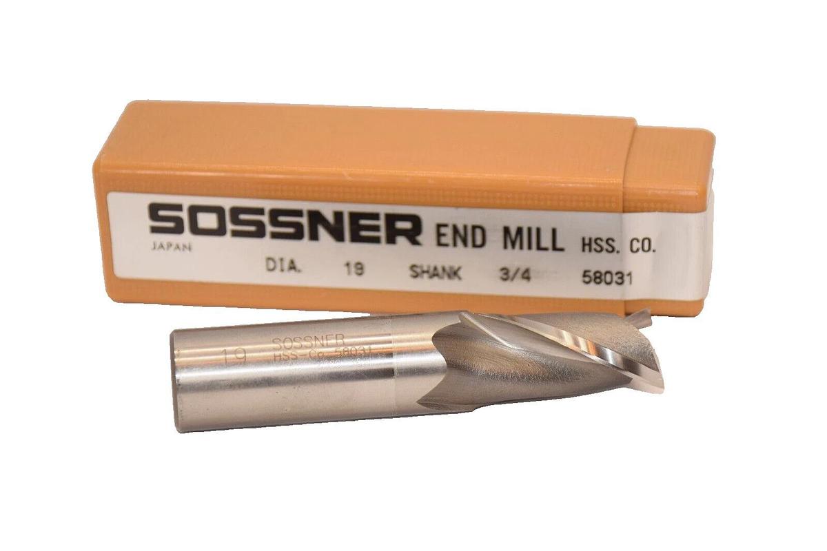 (NEW) SOSSNER 58031 HSS-CO 3/4" Shank End Mill
