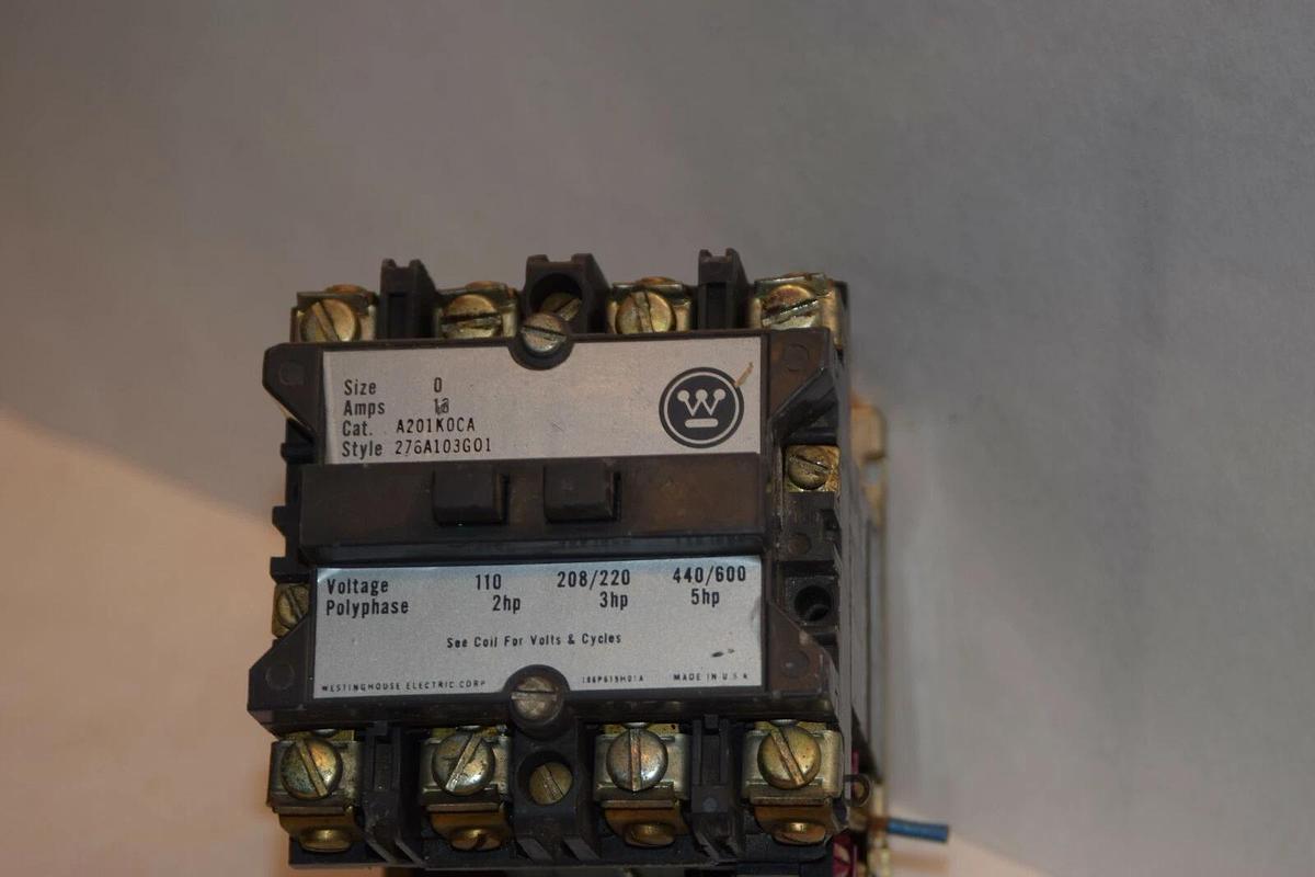 Used WESTINGHOUSE CONTACTOR 276A103G01 A201K0CA SIZE SZ 0 110/120V COIL