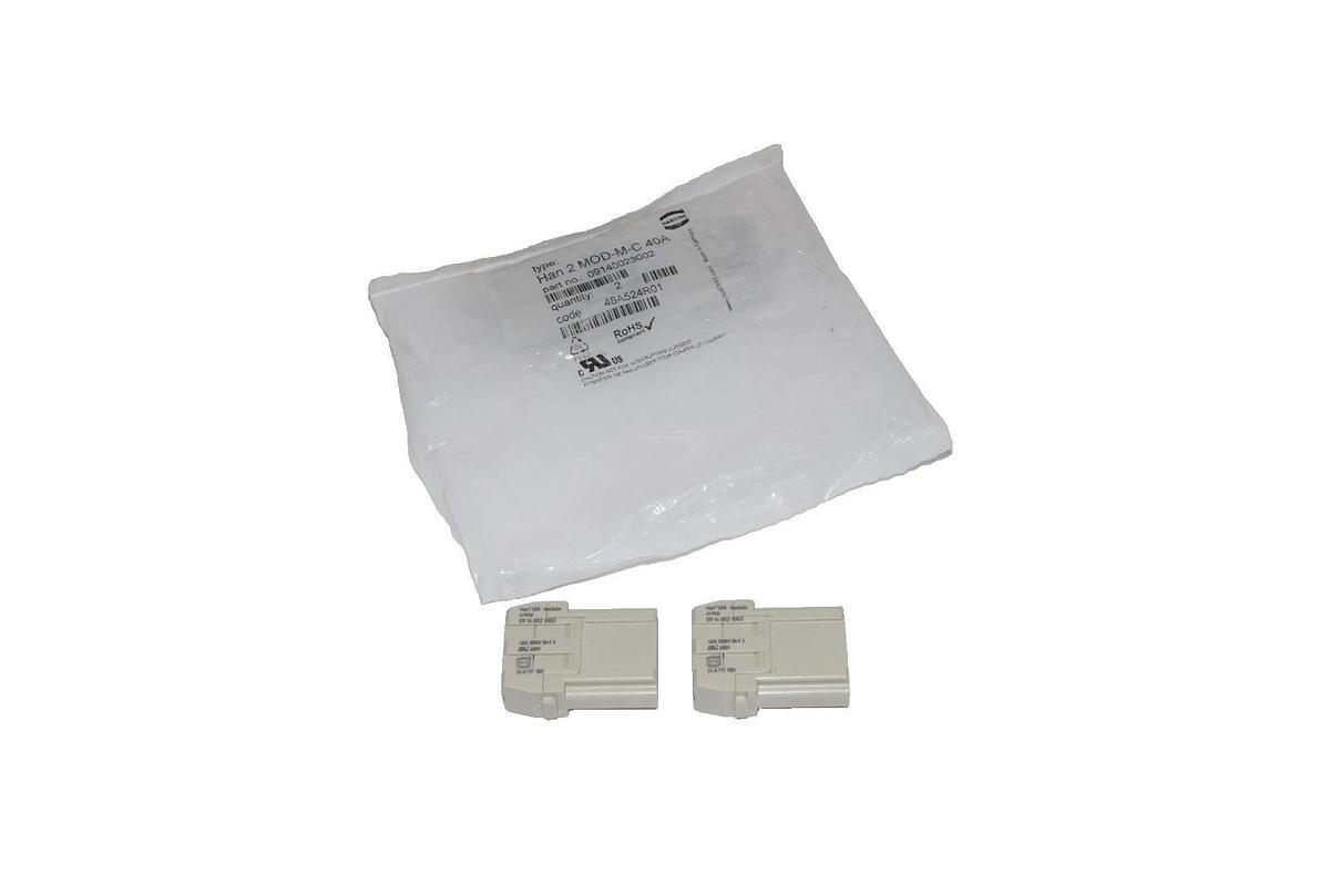 Harting Han 2 MOD-M-C 40A Module Crimp Male Connector 09140023002 *Pack of 2 NEW