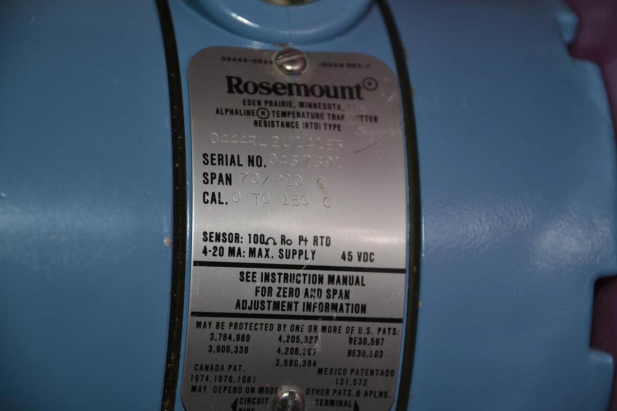 Used Rosemount 0444RL 2U1A1E5 Temperature Transmitter 70-210 c   0444RL2U1A1E5