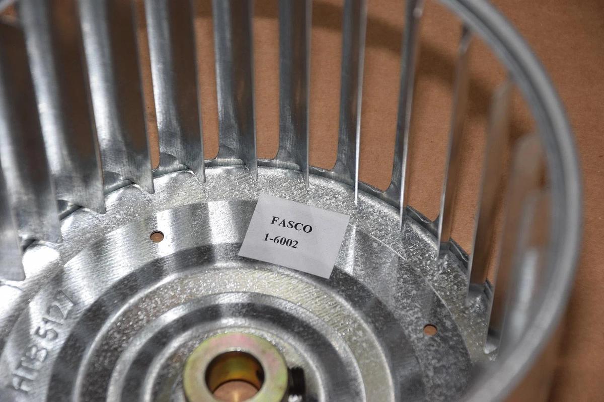 Fasco Galvanized Blower Wheel 1-6002 87106002 5-45/64" x 4" w 1/2" Bore NEW