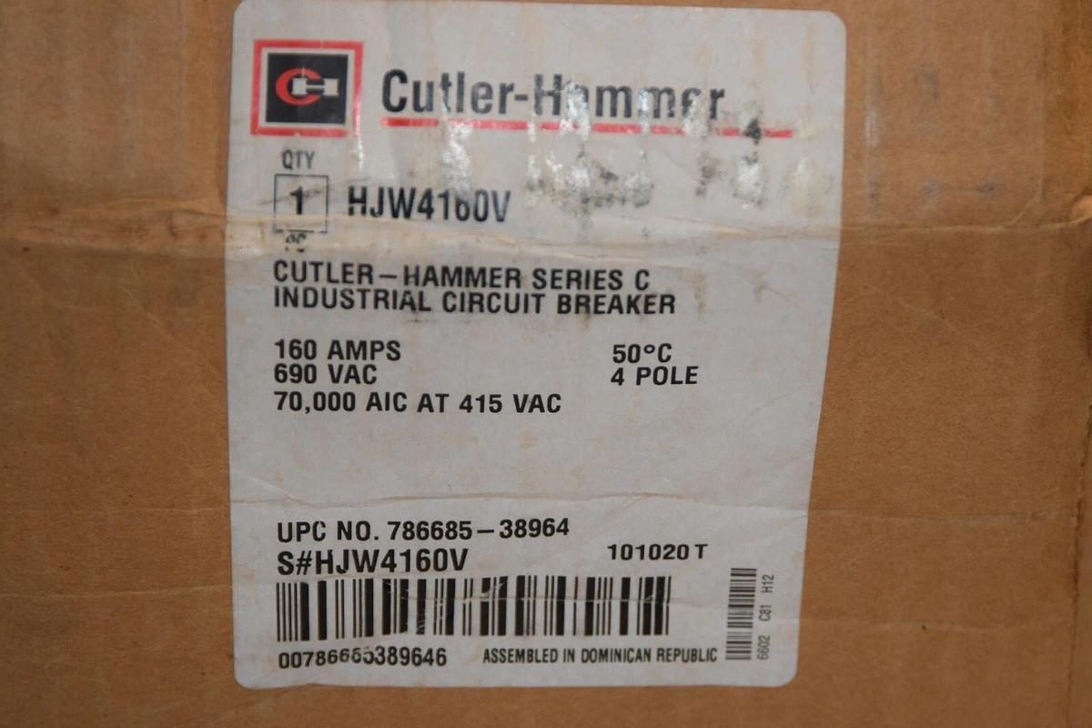 (NEW) EATON CUTLER HAMMER HJW4160V HJW4250F HJW70K 4P 160A Amp Circuit Breaker
