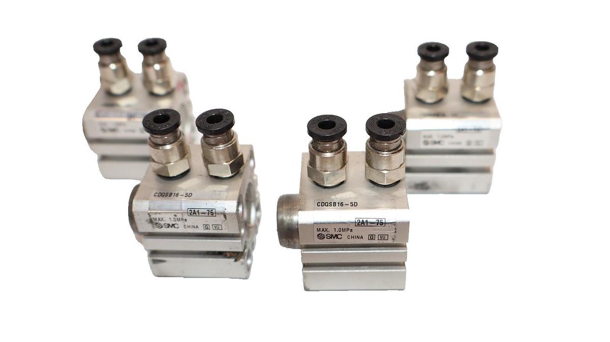 Used SMC CDQSB16-50 , CDQSB1650 1.0MPa Pneumatic Cylinder (Lot of 4)
