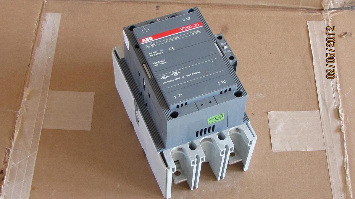 Used ABB CONTACTOR AF260-20 AF26020 AF260 20 20VDC - 60VDC COIL  600V