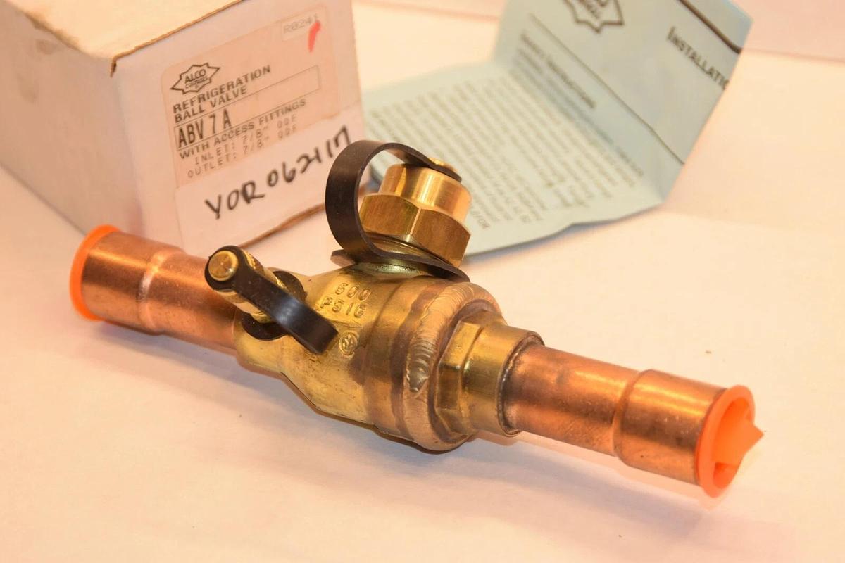 (NEW) ALCO ABV7A 7/8" ODF Refrigeration Ball Valve