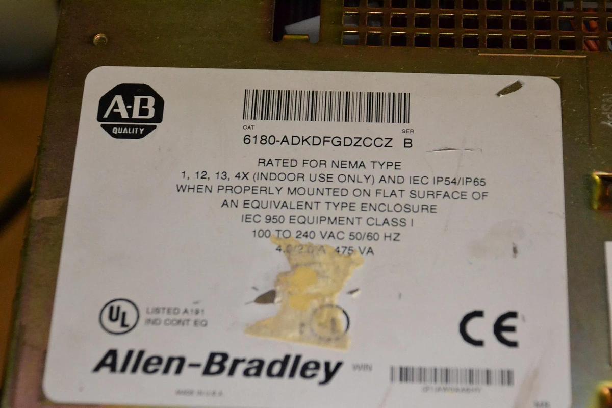Used Allen Bradley 6180 6180-ADKDFGDZCCZ Ser B Operator Interface