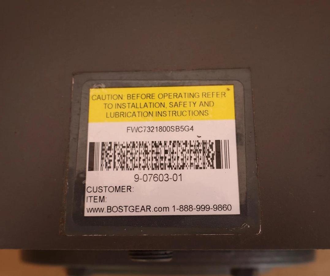 Boston Speed Reducer Gear Box Double Reduction FWC7321800SB5G4 1800:1 NEW