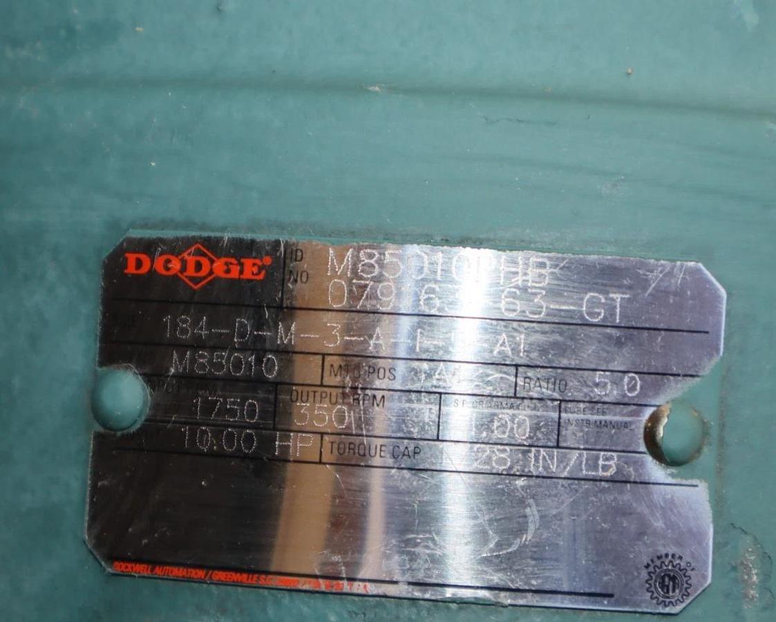 Used DODGE INLINE Gear Box 184-D-M-3-A-I5-A1 M85010PHB M85010 Ratio 5.0 (AS-IS READ)