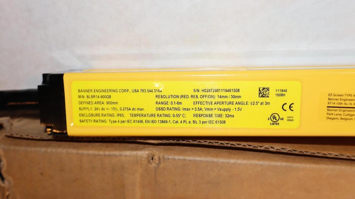 Banner SLSR14-900Q8 EZ-Screen Receiver Safety Light Curtain (New)