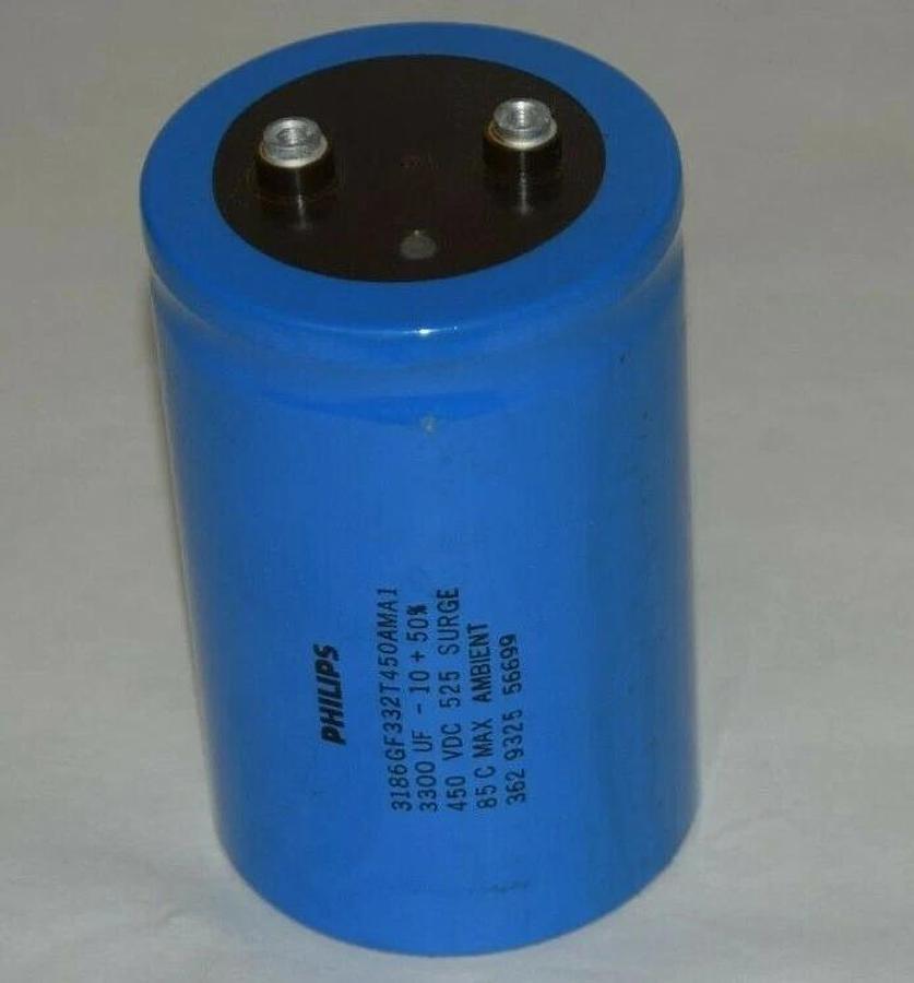 Used PHILIPS 3186GF332T450AMA1 3300uF 450Vdc 525 Surge Capacitor