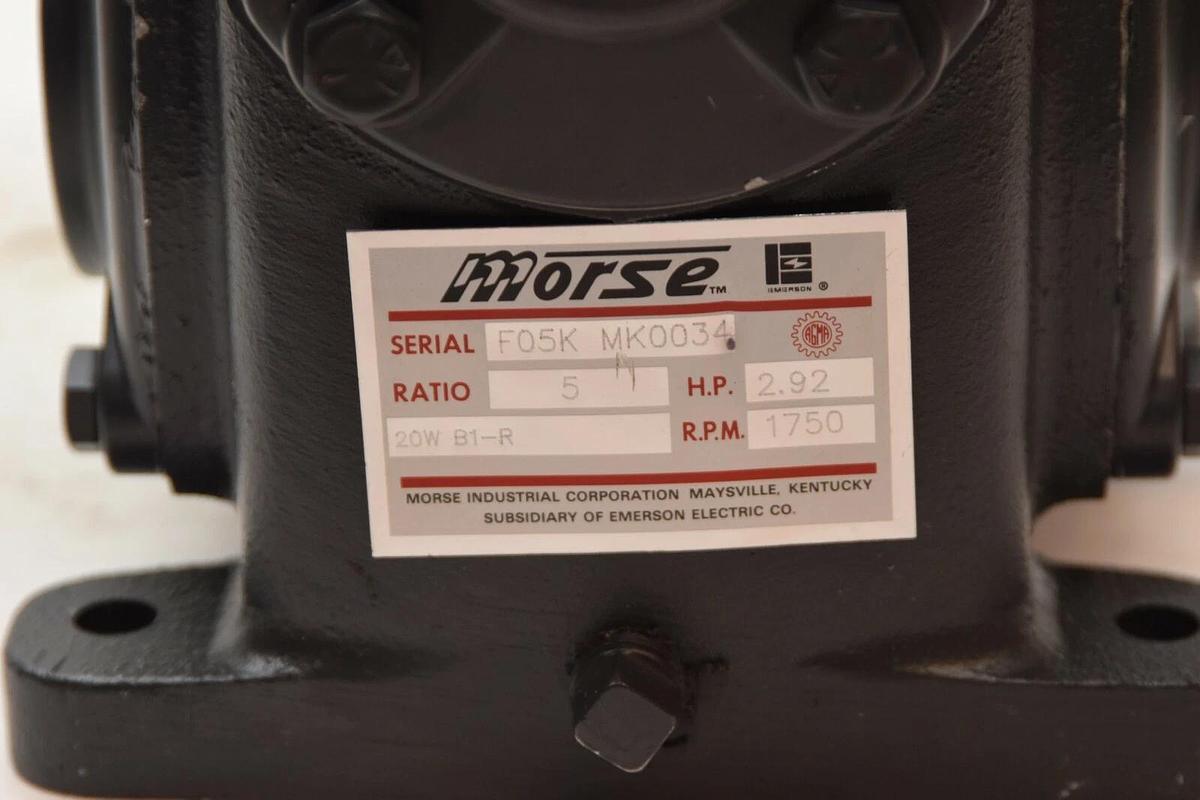 (NEW) MORSE 20W B1-R 5:1 5-1 5 to 1 Ratio 2.92HP 1750rpm Gear Speed Reducer
