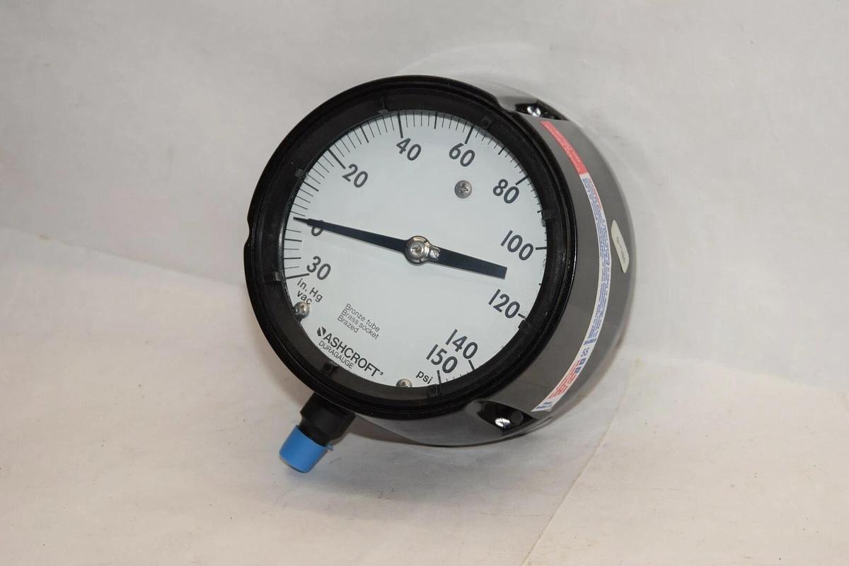 (NEW) ASHCROFT Q-586 30-150psi Brass Socket Gauge