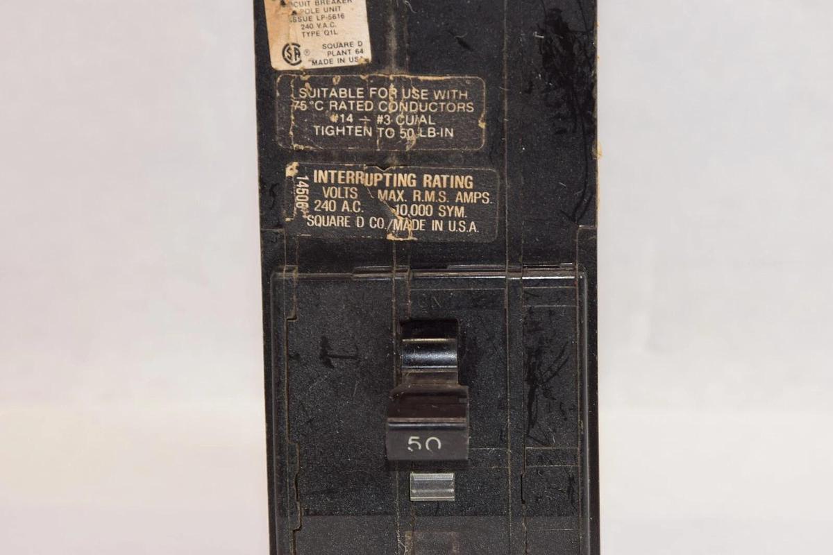 Used SQUARE D Q1B350 50A 50 Amp 3P Circuit Breaker *No Lug Screws*