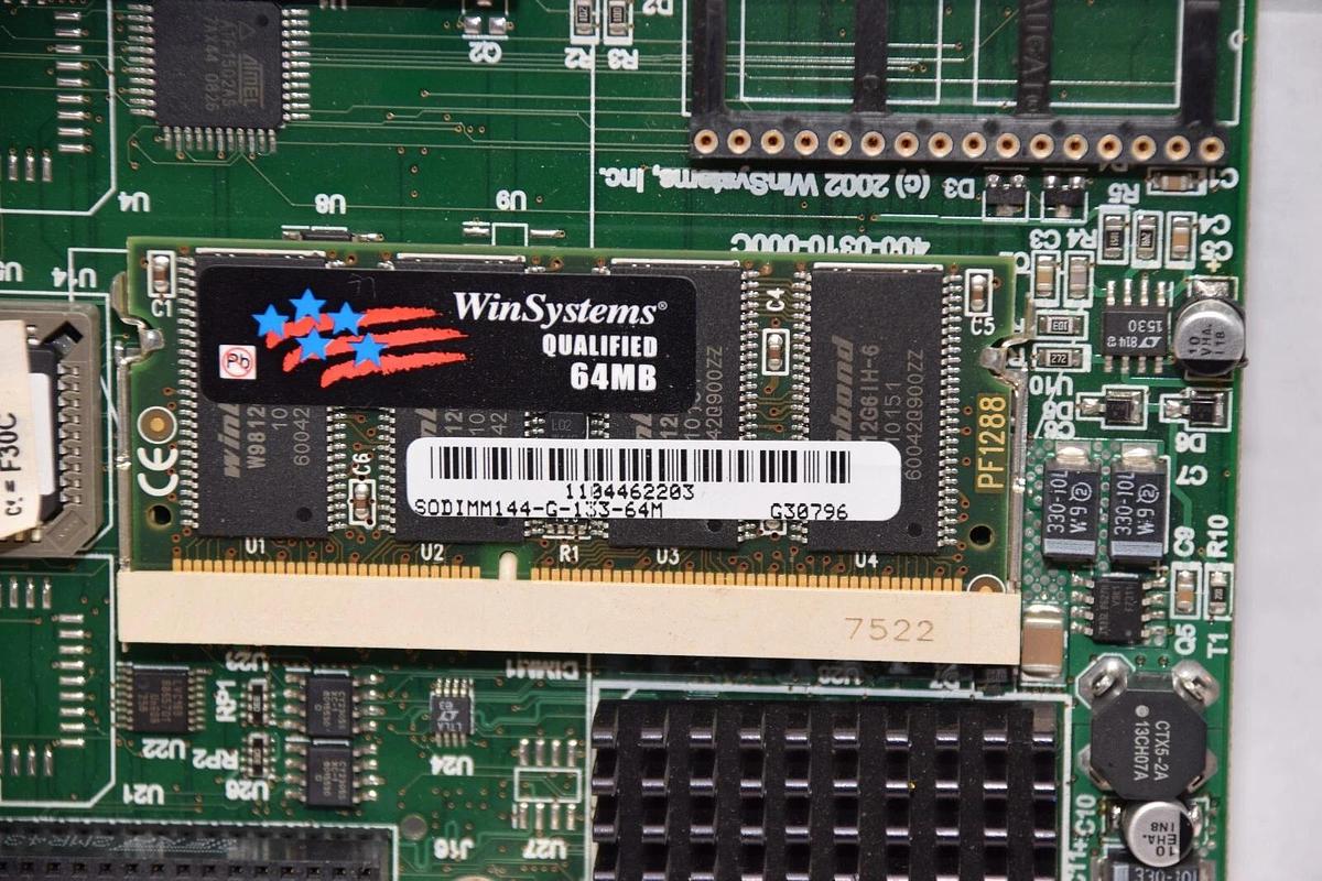 Used WINSYSTEMS SAT-520-PLUS Rev C , 400-0310-000C Circuit Board W 64MB Memory Board