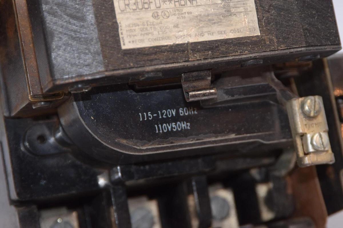 Used GE GENERAL ELECTRIC CR306F0**ABNA Size 4 Starter 55-501463G 002 Coil 120V