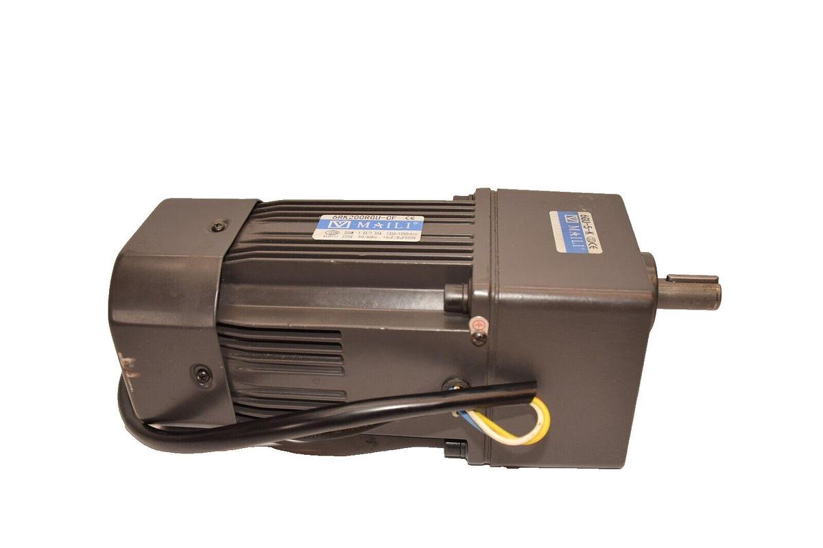 Used MAILI 6RK200RGU-CF Speed Regulating Motor 200W 220V w/ Gearbox Reducer 6GU-5-K