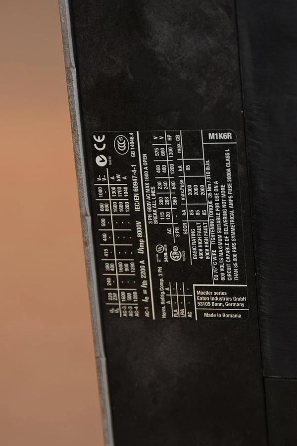 Used Cutler-Hammer Eaton Contactor DIL M1600 XTCEC16R  1600AMP   DILM1600 XTCEC16R