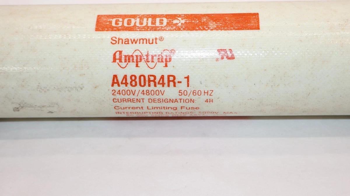 Used GOULD Shawmut AmpTrap fuse A480R4R-1 A480R4R1 4R 2400/4800v 50/60hz