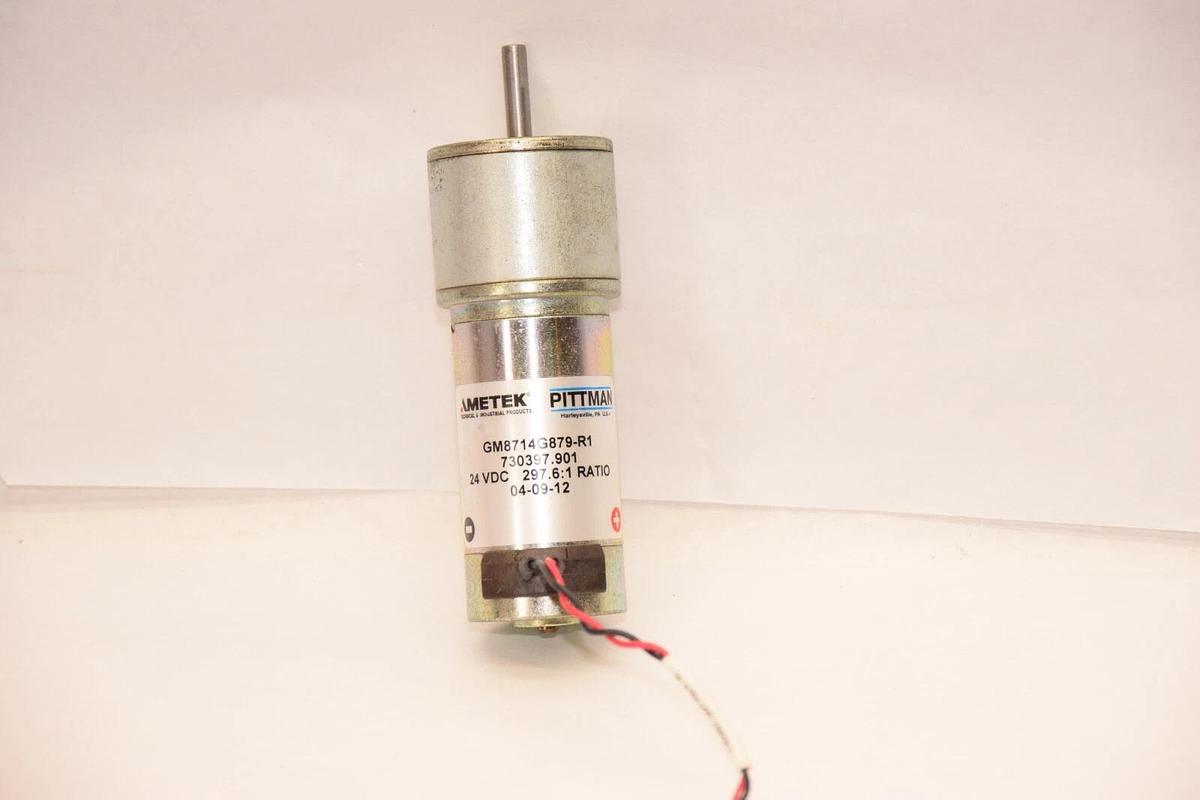 Used AMETEK GM8714G879-R1 24Vdc 297.6:1 Ratio Gear Motor