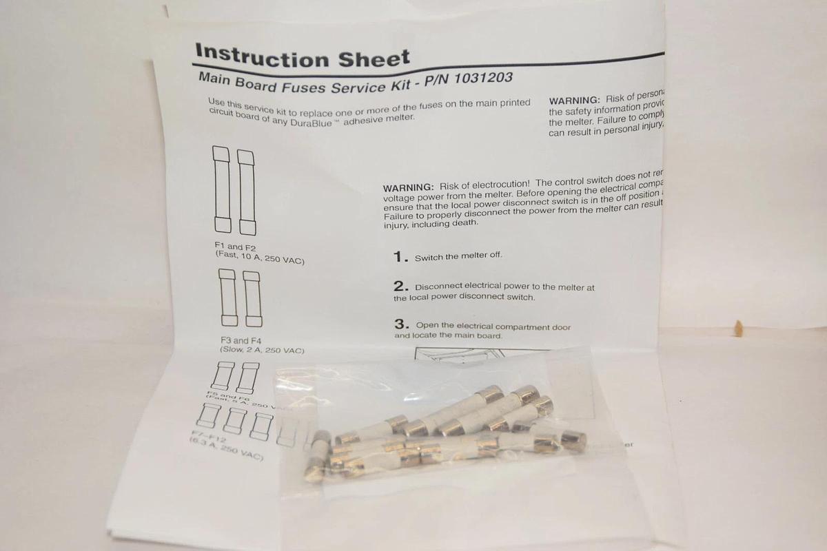 (NEW) NORDSON 1031203A 1031203 Main Board Fuses Service Kit