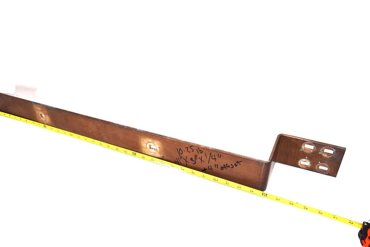 Used 41" x 3" x 1/4" (+4" offset Step) Copper Flat BusBar bus bar buss bar Stock