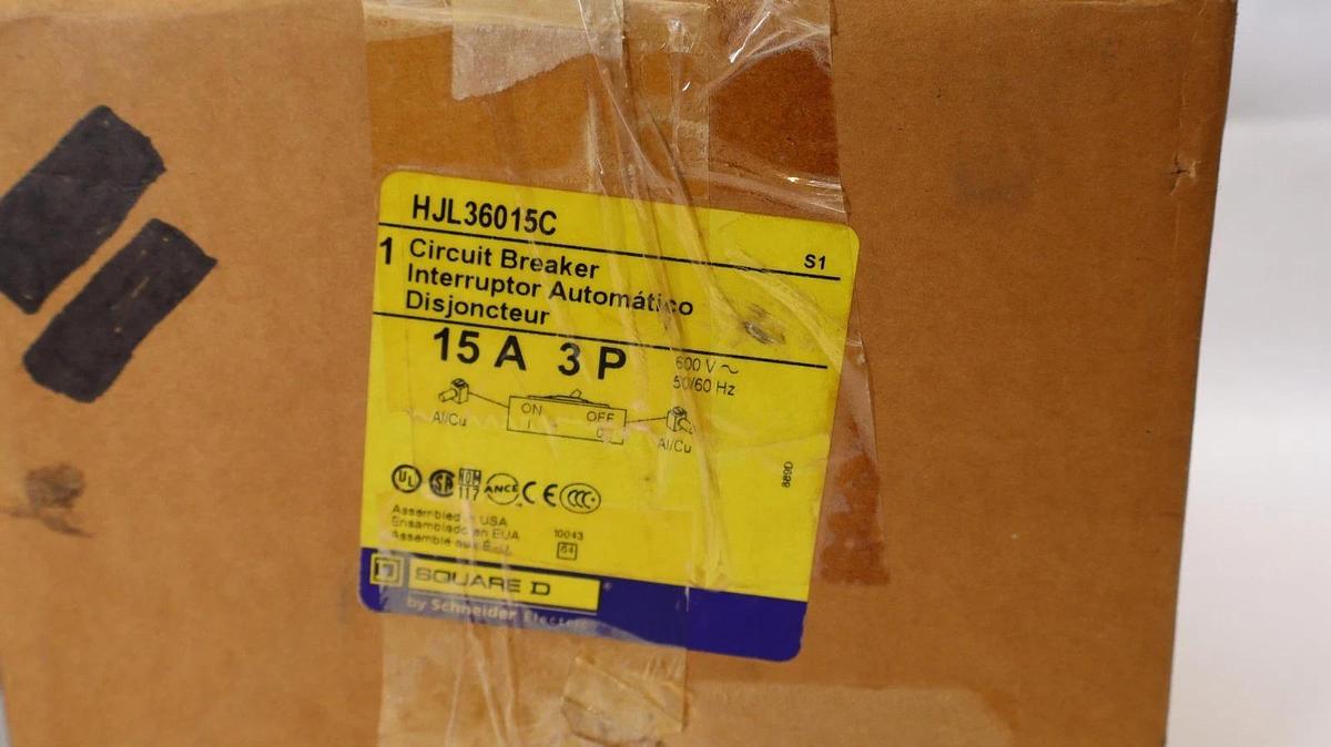 Square D PowerPact Breaker HJL36015C HJ060 15A 15 Amp 3P Circuit Breaker (New)