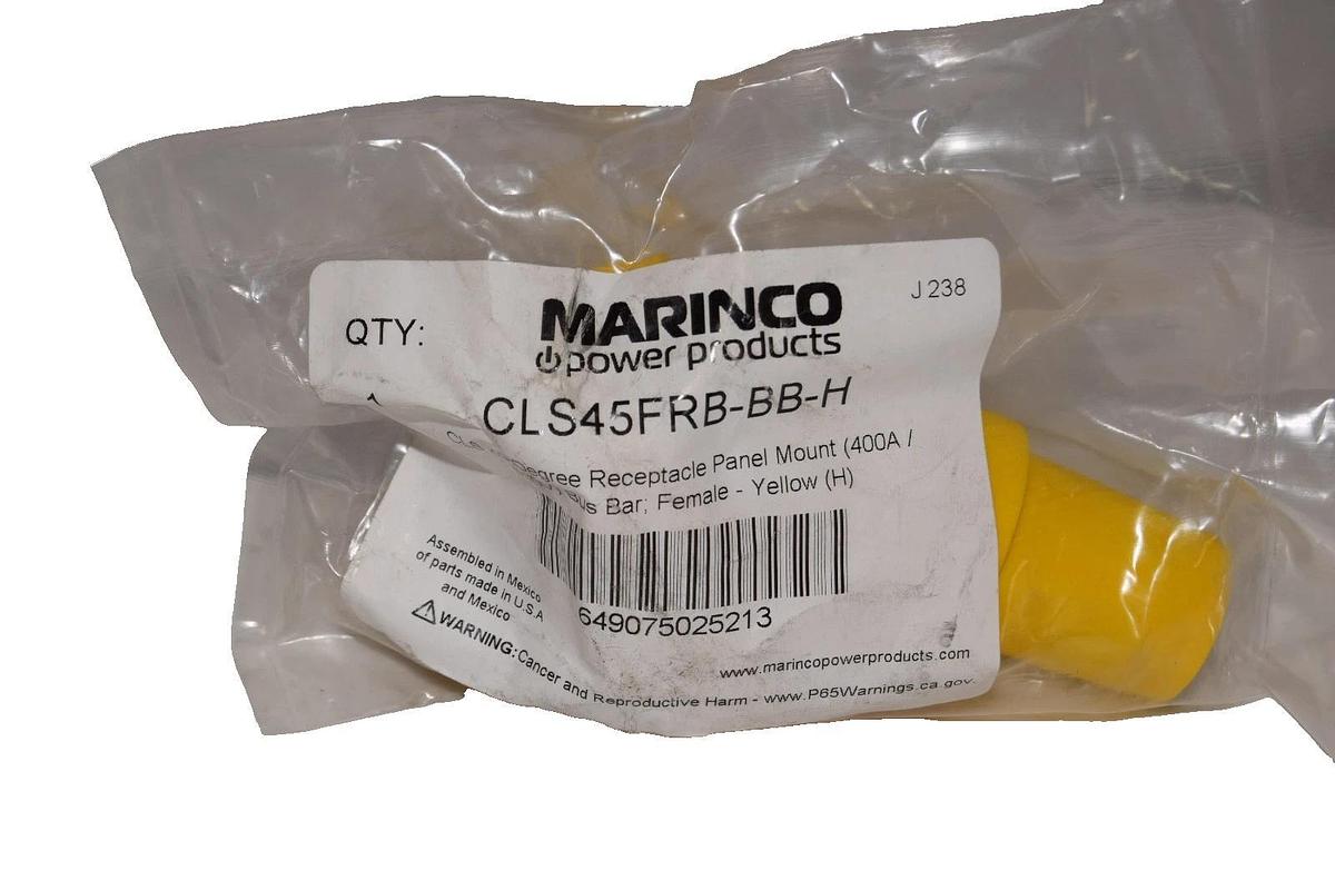 Marinco CLS 45 Degree Receptacle Panel Mount Bus Bar Female CLS45FRB-BB-H (New)