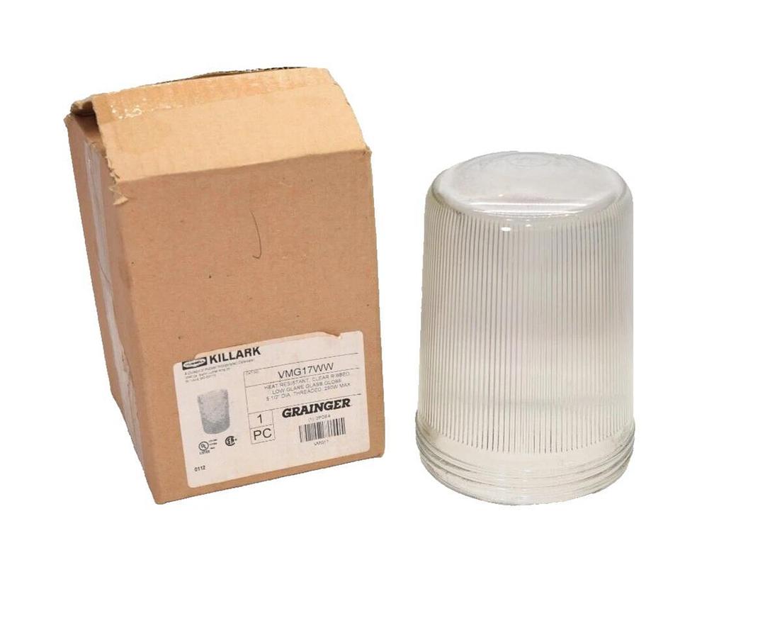 (NEW) HUBBELL / KILLARK VMG17WW 5-1/2" Dia 250W Low Glare Glass Globe