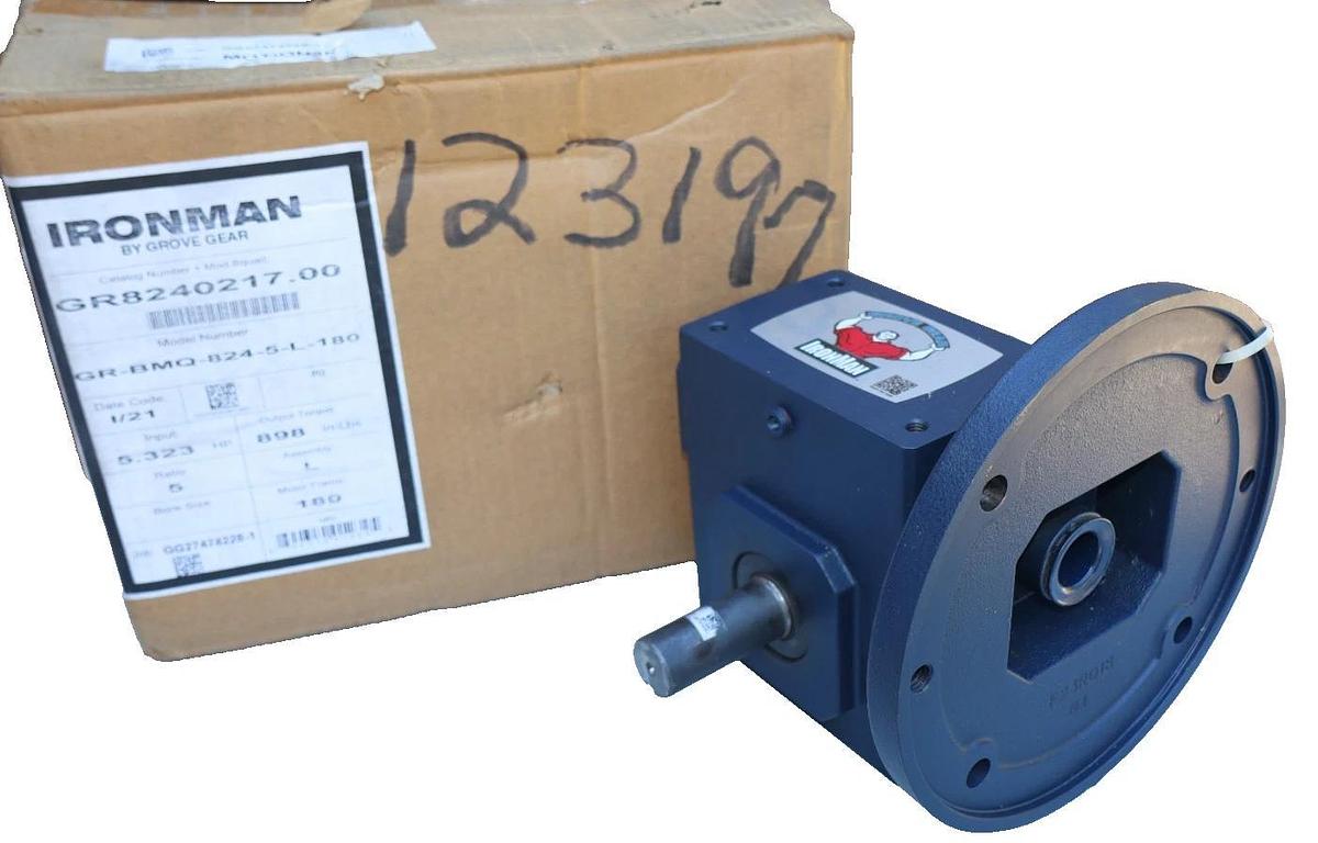 IronMan Grove Gear Box Gearbox Worm Speed Reducer GR-BMQ-824-5-L-180 5:1 LA NOS