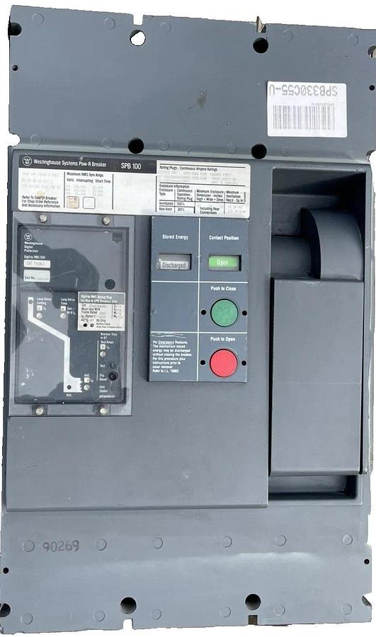 Westinghouse SPB100 3000A 3p 600V Pow-R-Way Breaker T51BLI, SPBR330F51, 3000 Amp
